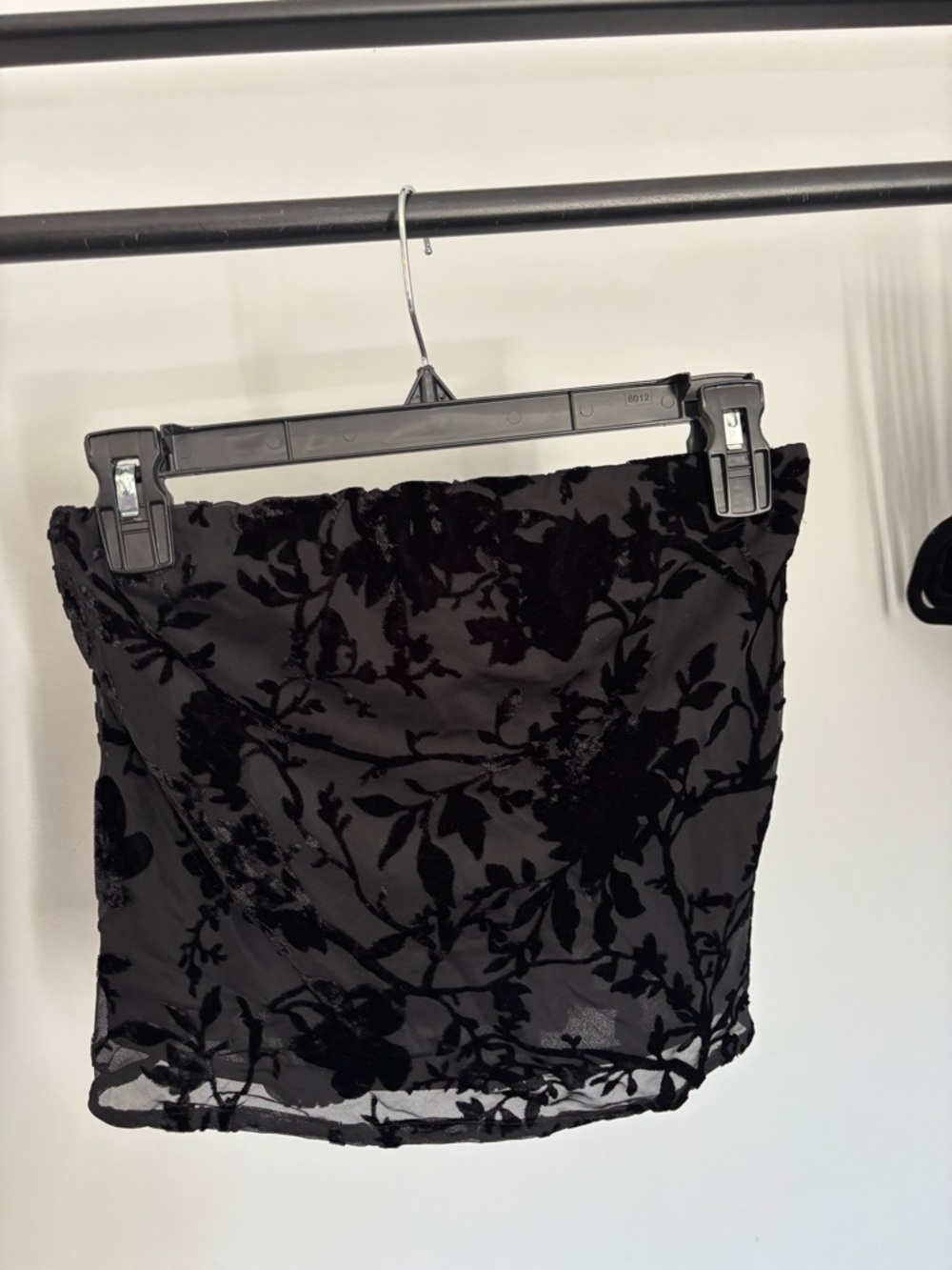 Forever 21 Black Floral Velvet Burnout Mini Top